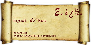 Egedi Ákos névjegykártya